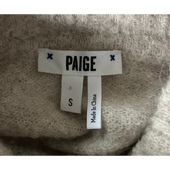 Paige Women’s Size Small Alpaca Blend Turtleneck Sweater Oat - Picture 5 of 6